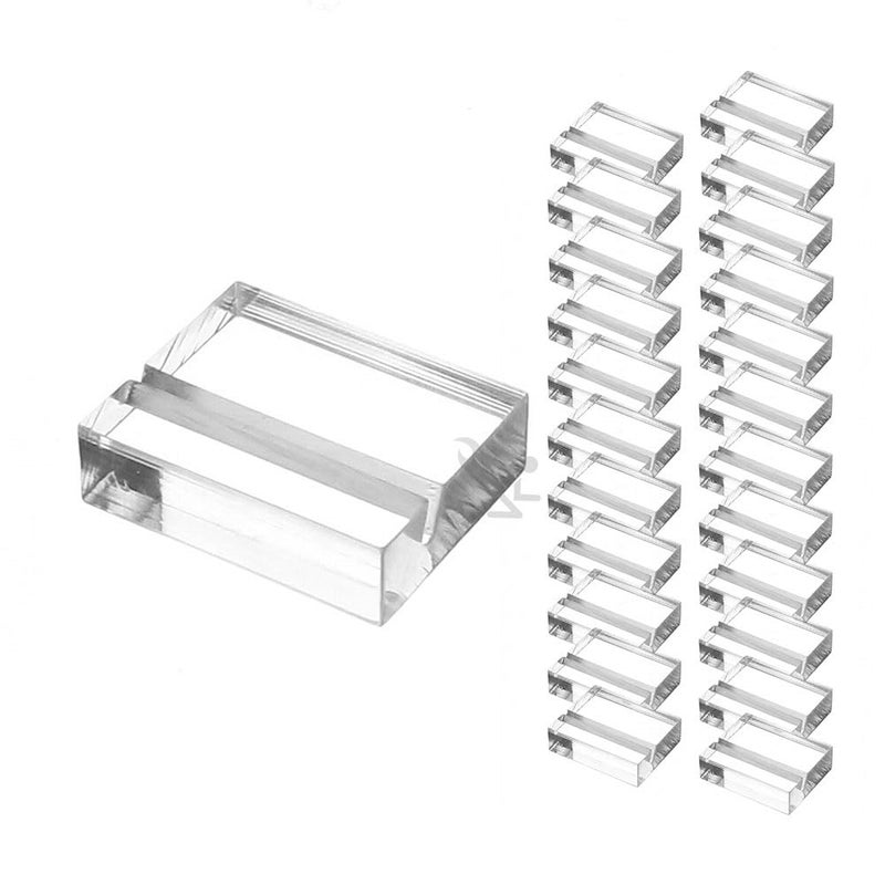 OnFireGuy 24pcs Place Card Holder Display Stands | 1.25" Acrylic Card Holders for Wedding Place Cards Table Numbers Product Labels Slotted Card Stands - Image 1